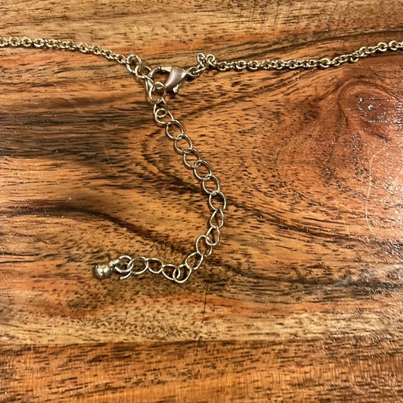 J Crew gold colored multi charm necklace with locket, obelisk and horn - Picture 4 of 4